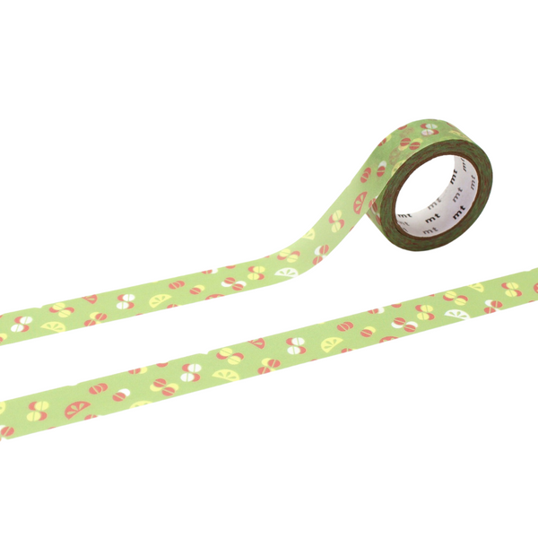 MT 1P Kamoi Retro Design Washi Tape - Small Pattern — roll front