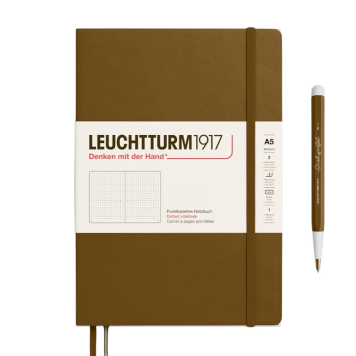 Leuchtturm1917 A5 Medium Hardcover Notebook - Dotted / Spice Brown