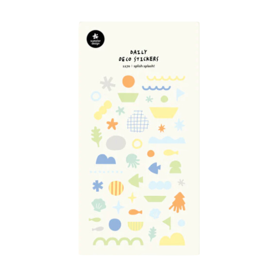Suatelier Daily Deco Sticker in Splish Splash! — Suatelier decorative sticker — for journaling, planners and scrapbooking, at Cityluxe Singapore