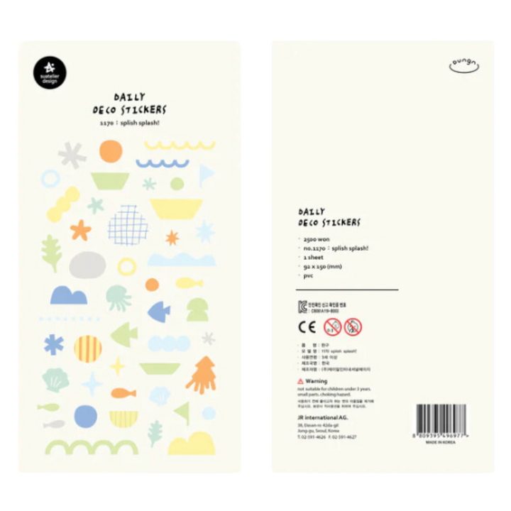 Suatelier Daily Deco Sticker in Splish Splash! — Suatelier decorative sticker — for journaling, planners and scrapbooking, at Cityluxe Singapore