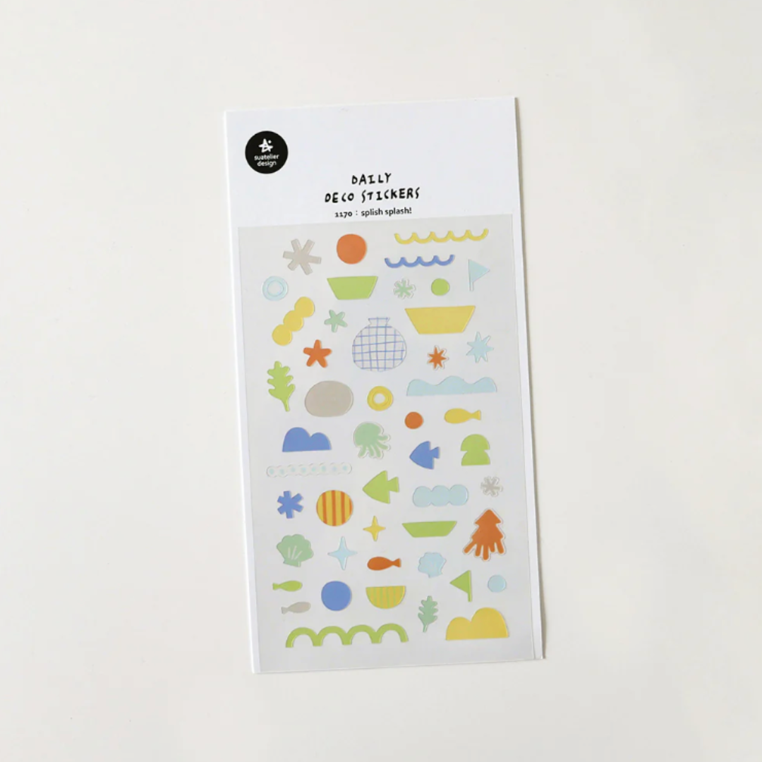 Suatelier Daily Deco Sticker in Splish Splash! — Suatelier decorative sticker — for journaling, planners and scrapbooking, at Cityluxe Singapore