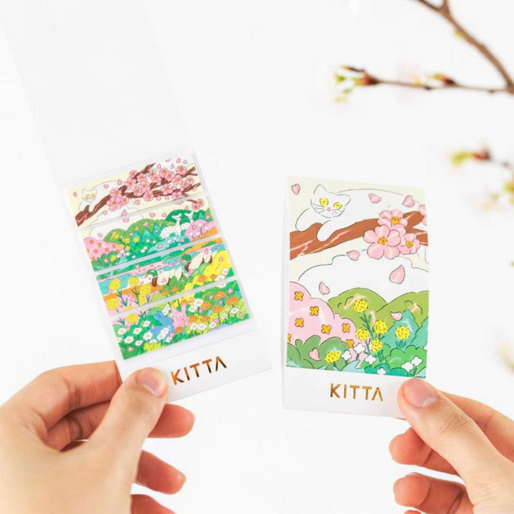 KITTA Compact Masking Tape Sticker in Spring Wind — KITTA decorative sticker — for journaling, planners and scrapbooking, at Cityluxe Singapore