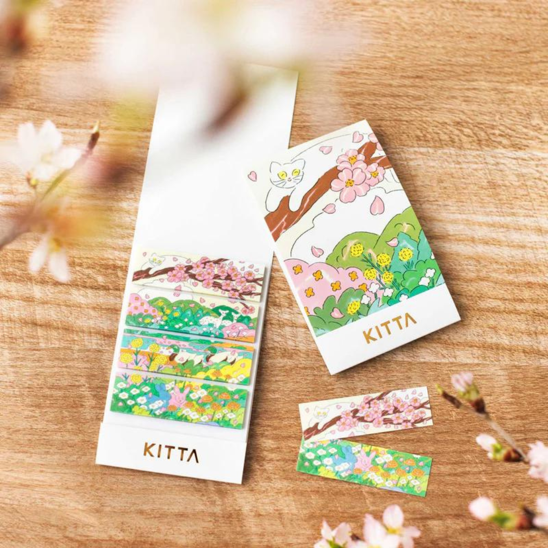 KITTA Compact Masking Tape Sticker in Spring Wind — KITTA decorative sticker — for journaling, planners and scrapbooking, at Cityluxe Singapore