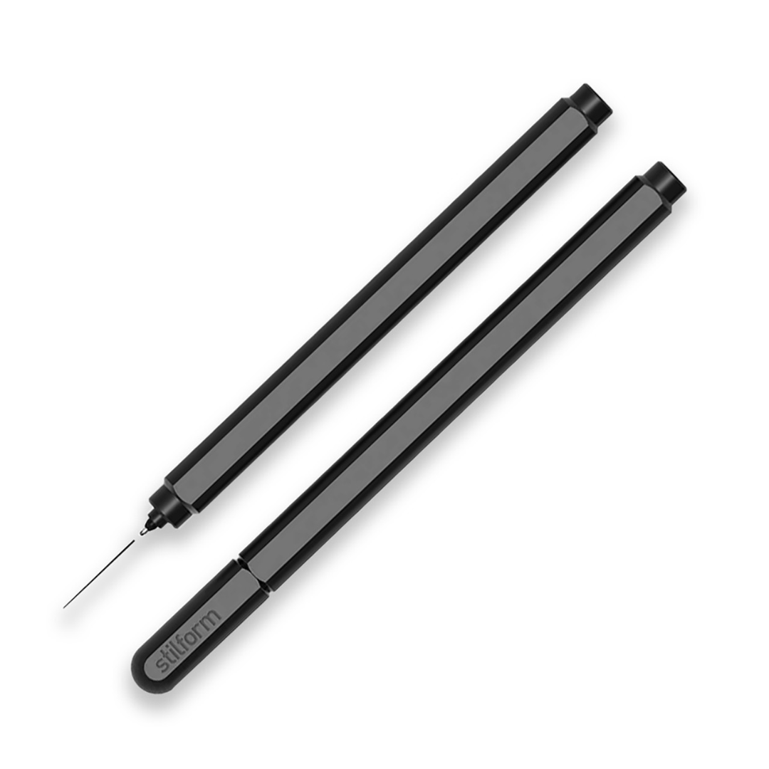 Stilform ARC Gel Pen – Warp Black Aluminum — side view