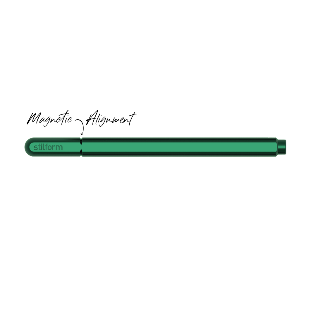 Stilform Flow Rollerball Pen - Aurora Green — side view