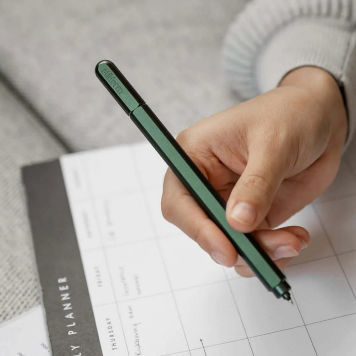 Stilform Flow Rollerball Pen - Aurora Green — with packaging