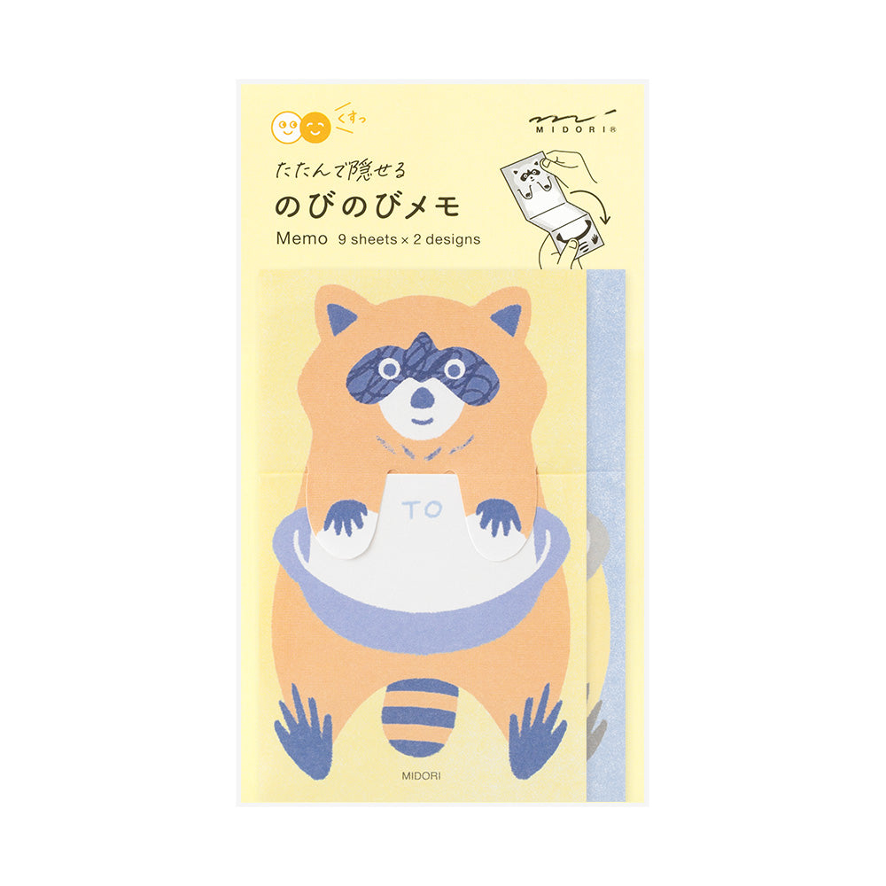 Midori Memo in Stretchy Raccoon — Midori memo — premium stationery and lifestyle, at Cityluxe Singapore