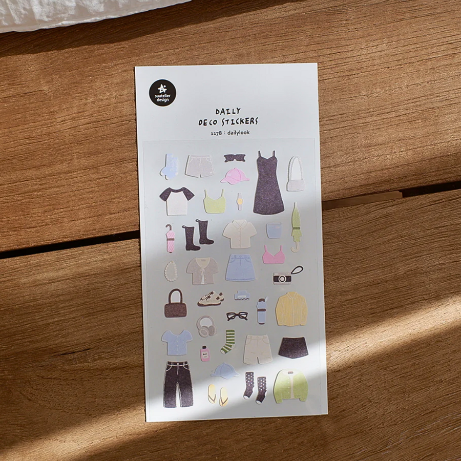 Suatelier Daily Deco Sticker in Dailylook — Suatelier decorative sticker — for journaling, planners and scrapbooking, at Cityluxe Singapore