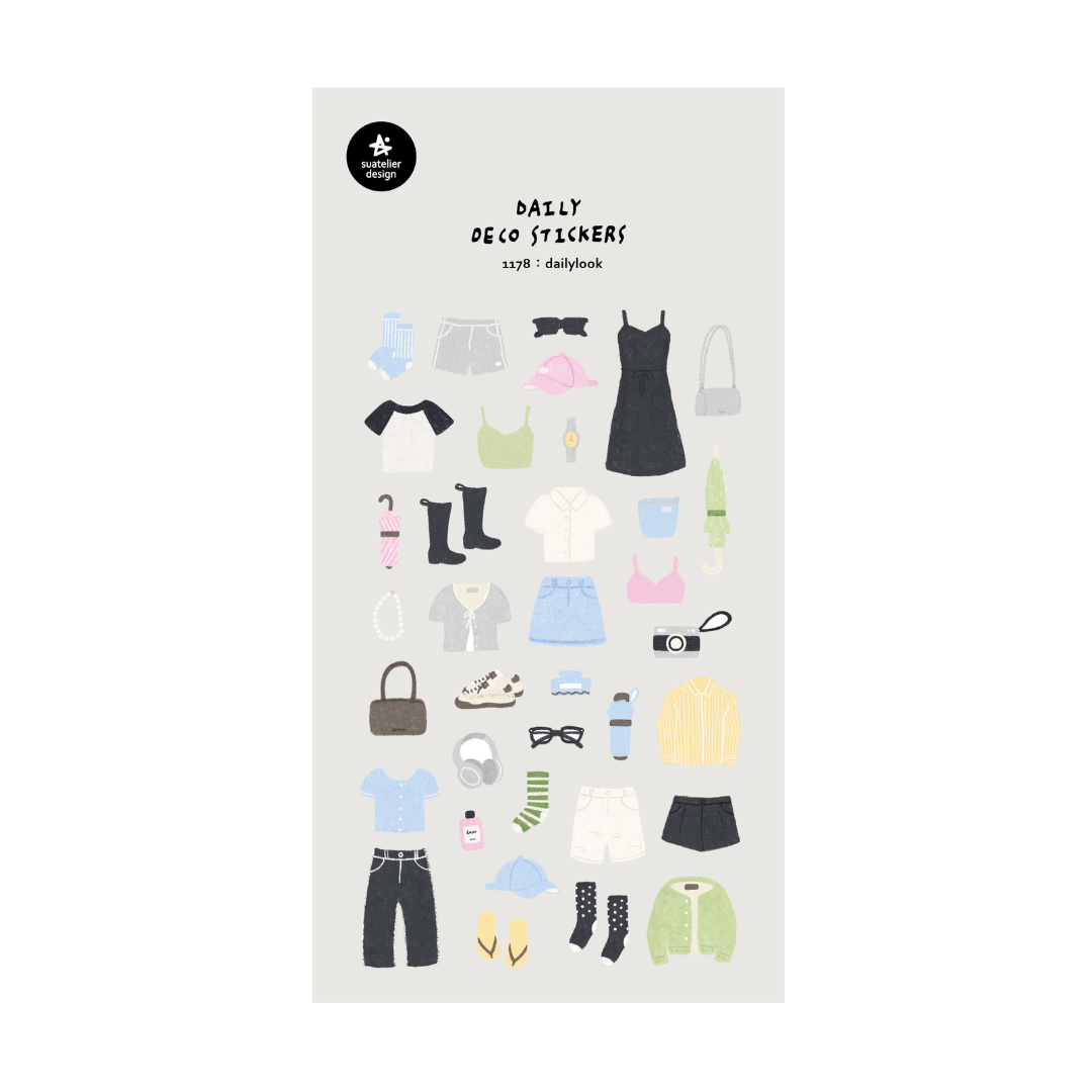 Suatelier Daily Deco Sticker in Dailylook — Suatelier decorative sticker — for journaling, planners and scrapbooking, at Cityluxe Singapore