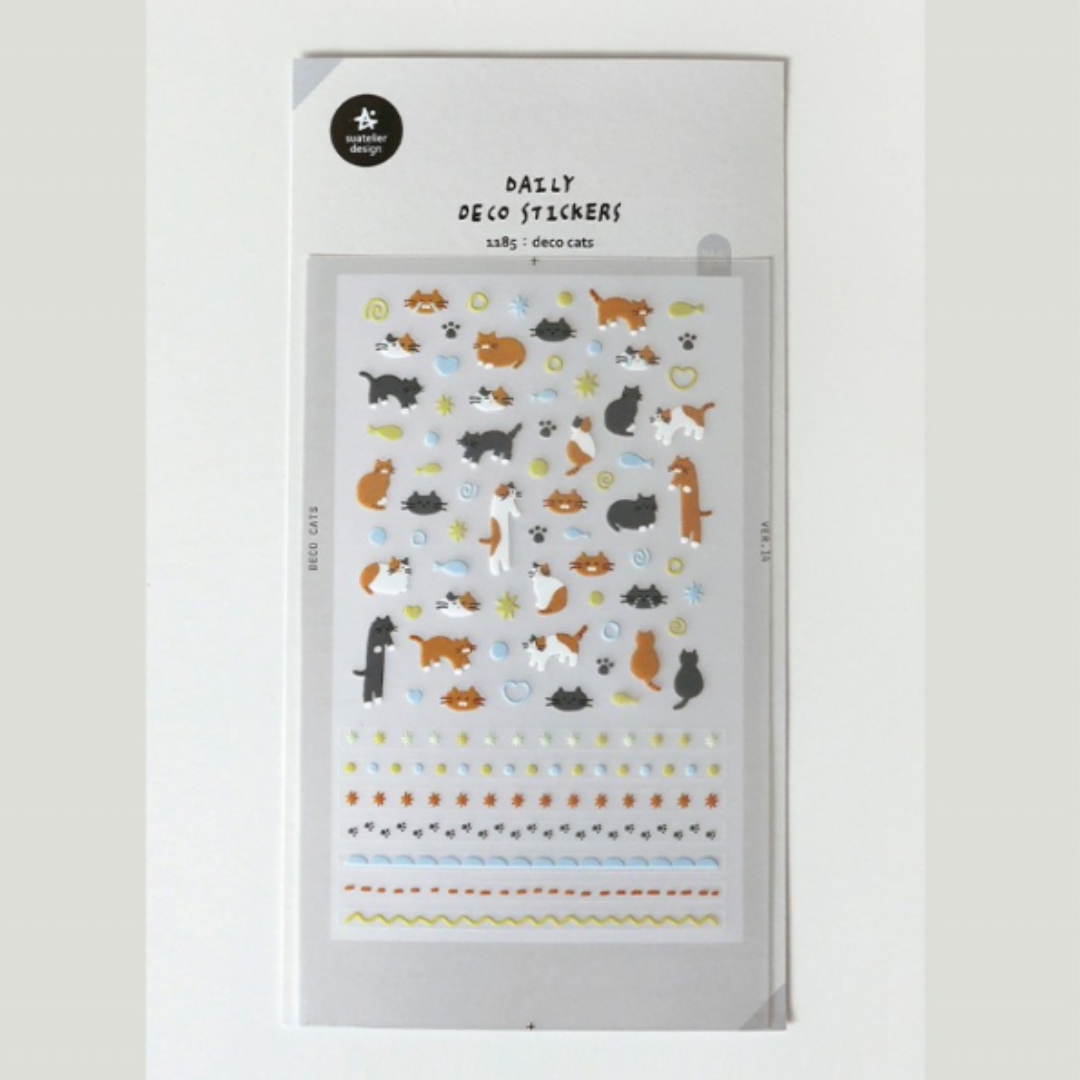 Suatelier Daily Deco Sticker - Deco Cats — side view
