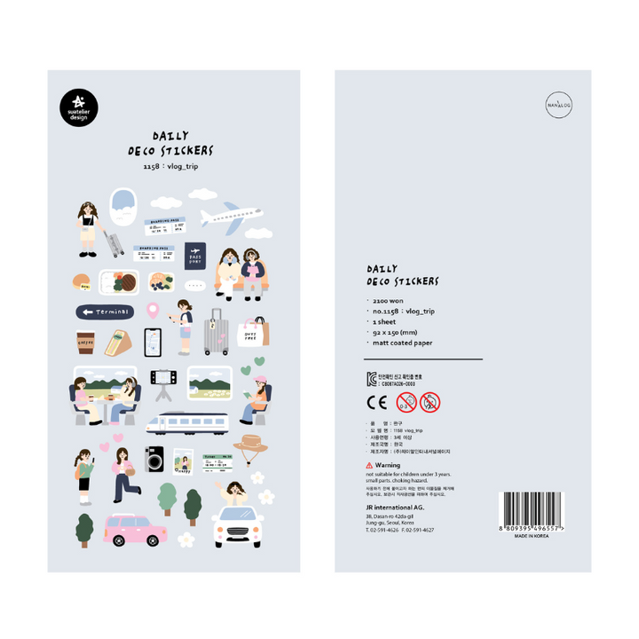 Suatelier Daily Deco Sticker - Vlog Trip