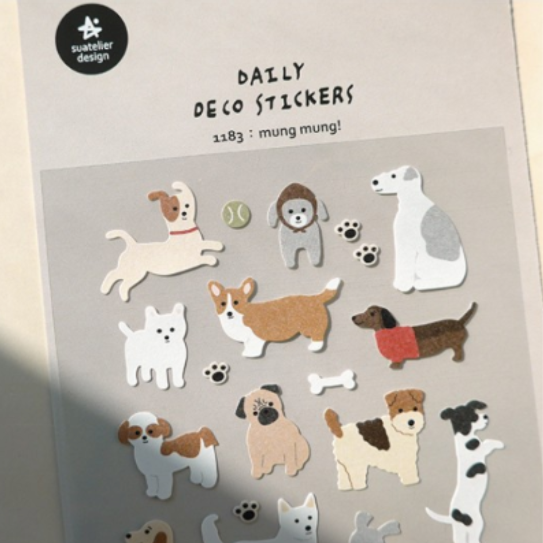 Suatelier Daily Deco Sticker in mung mung! — Suatelier decorative sticker — for journaling, planners and scrapbooking, at Cityluxe Singapore
