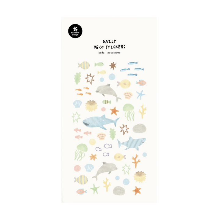 Suatelier Daily Deco Stickers in aqua aqua — Suatelier decorative sticker — for journaling, planners and scrapbooking, at Cityluxe Singapore
