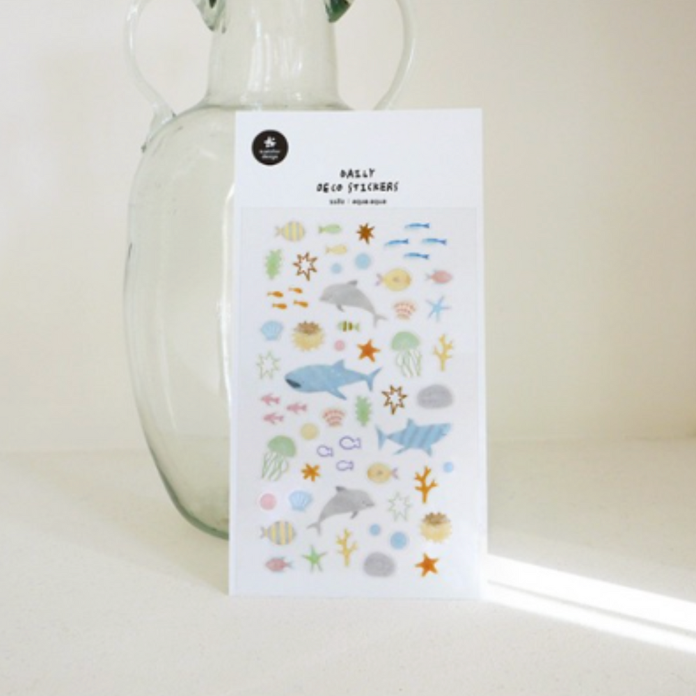 Suatelier Daily Deco Stickers in aqua aqua — Suatelier decorative sticker — for journaling, planners and scrapbooking, at Cityluxe Singapore