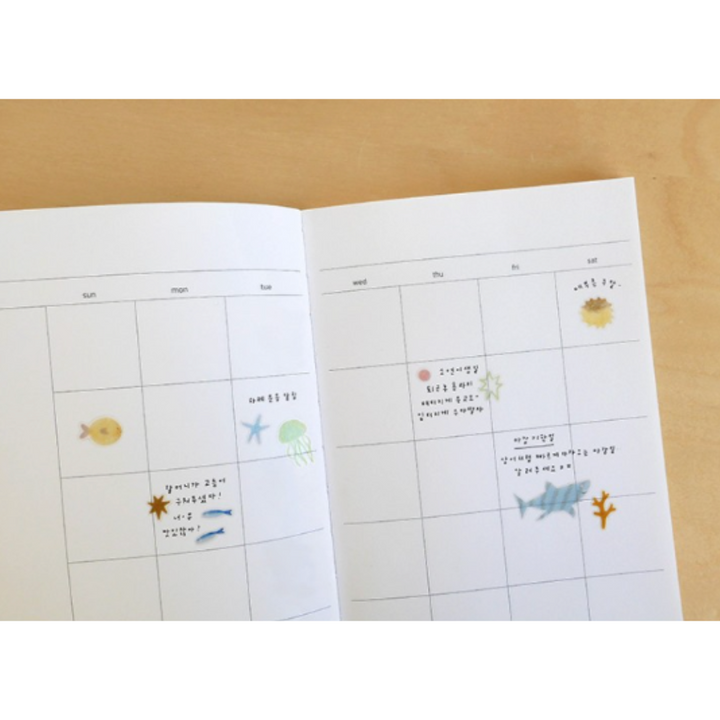Suatelier Daily Deco Stickers in aqua aqua — Suatelier decorative sticker — for journaling, planners and scrapbooking, at Cityluxe Singapore