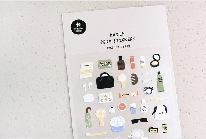 Suatelier Daily Deco Stickers in Sticker In My Bag — Suatelier decorative sticker — for journaling, planners and scrapbooking, at Cityluxe Singapore