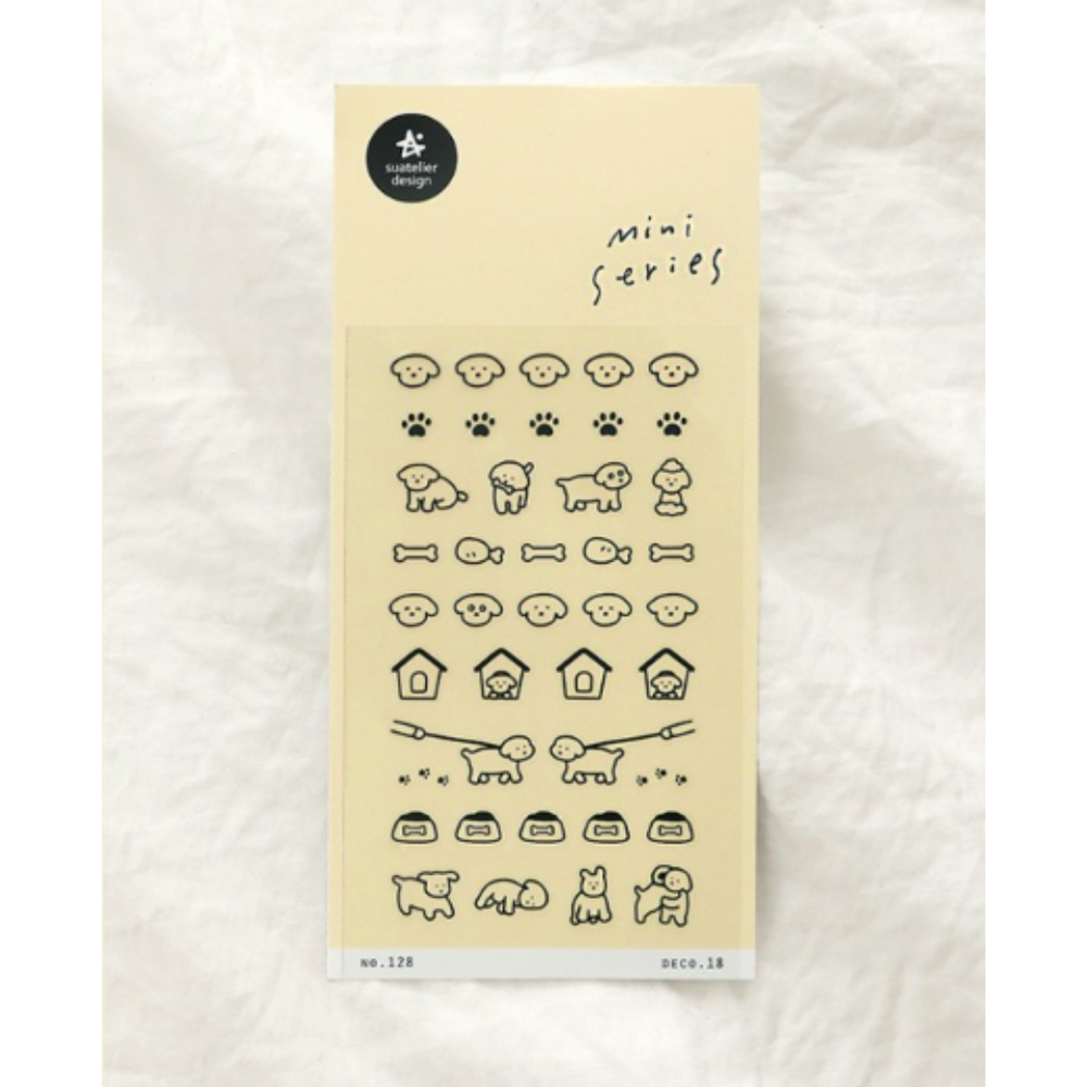 Suatelier Mini Series Sticker in Deco.18 (Dogs.02) — Suatelier decorative sticker — for journaling, planners and scrapbooking, at Cityluxe Singapore