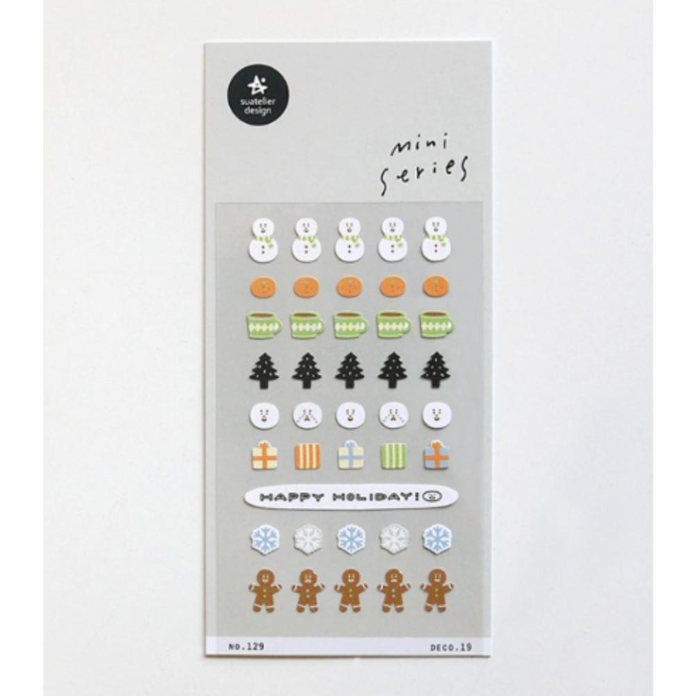 Suatelier Mini Series Sticker in Deco.19 (Christmas) — Suatelier decorative sticker — for journaling, planners and scrapbooking, at Cityluxe Singapore