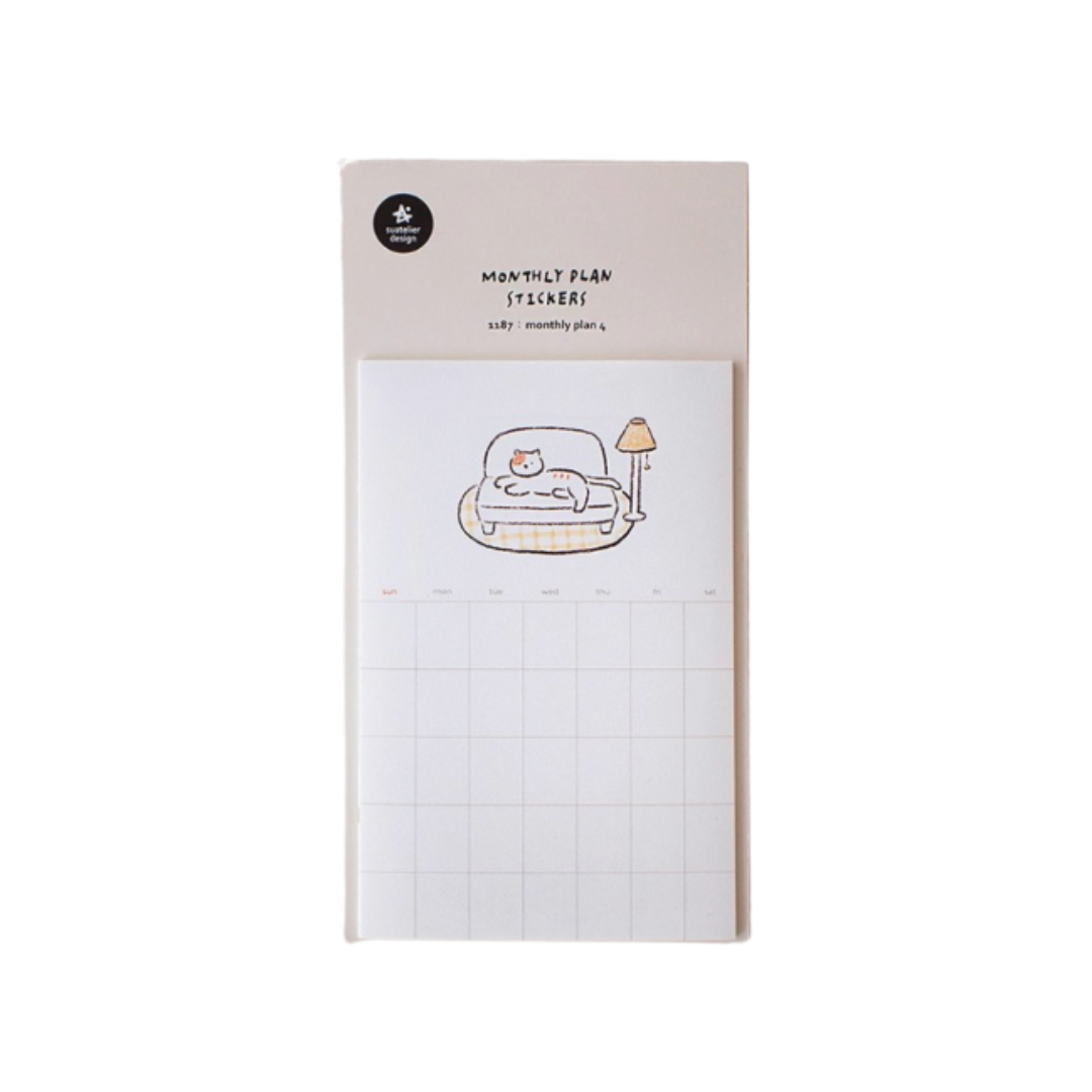 Suatelier Monthly Plan Sticker in Monthly Plan.04 — Suatelier decorative sticker — for journaling, planners and scrapbooking, at Cityluxe Singapore