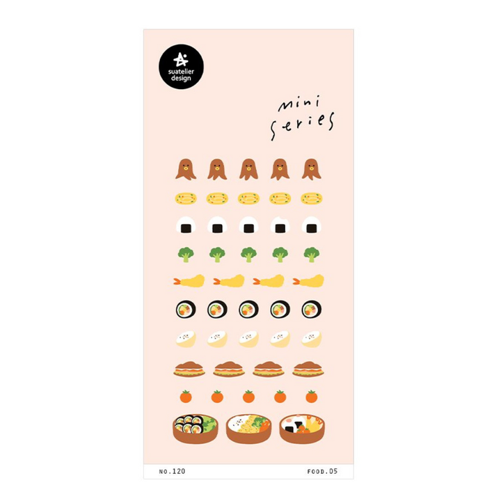 Suatelier Sticker Mini Series in Food.05 Bento — Suatelier decorative sticker — for journaling, planners and scrapbooking, at Cityluxe Singapore