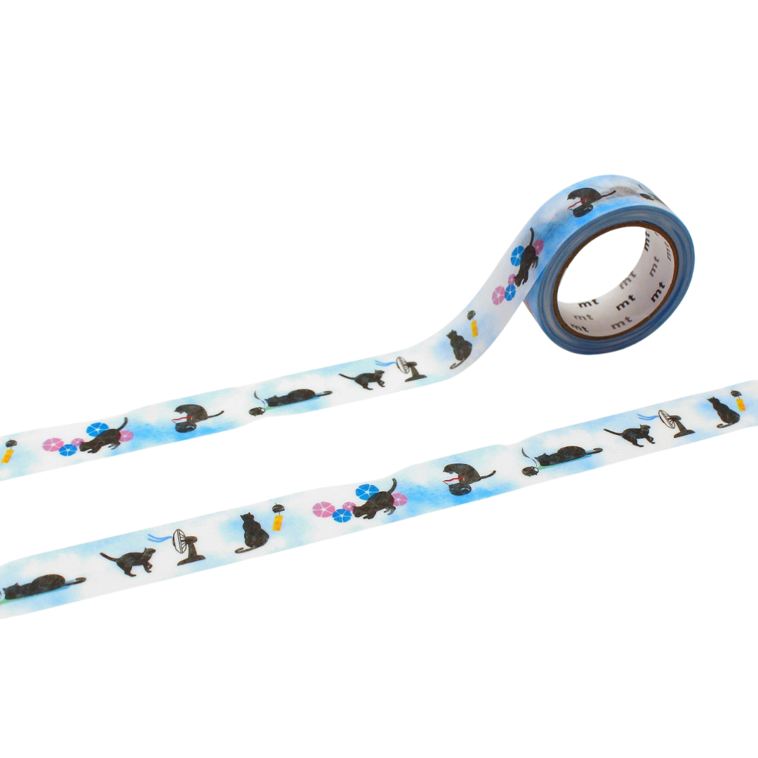 MT EX Washi Tape in Summer Cat — MT Tape washi tape — decorative Japanese paper tape for journaling and craft, at Cityluxe Singapore