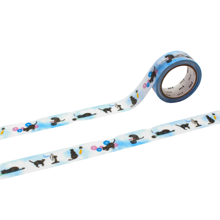 MT EX Washi Tape in Summer Cat — MT Tape washi tape — decorative Japanese paper tape for journaling and craft, at Cityluxe Singapore