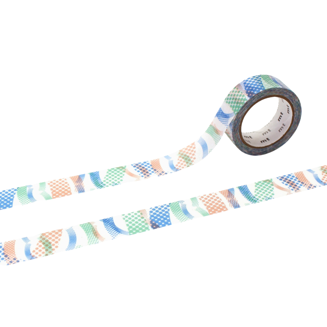 MT 1P Kamoi Retro Design Washi Tape in Swing — MT Tape washi tape — decorative Japanese paper tape for journaling and craft, at Cityluxe Singapore