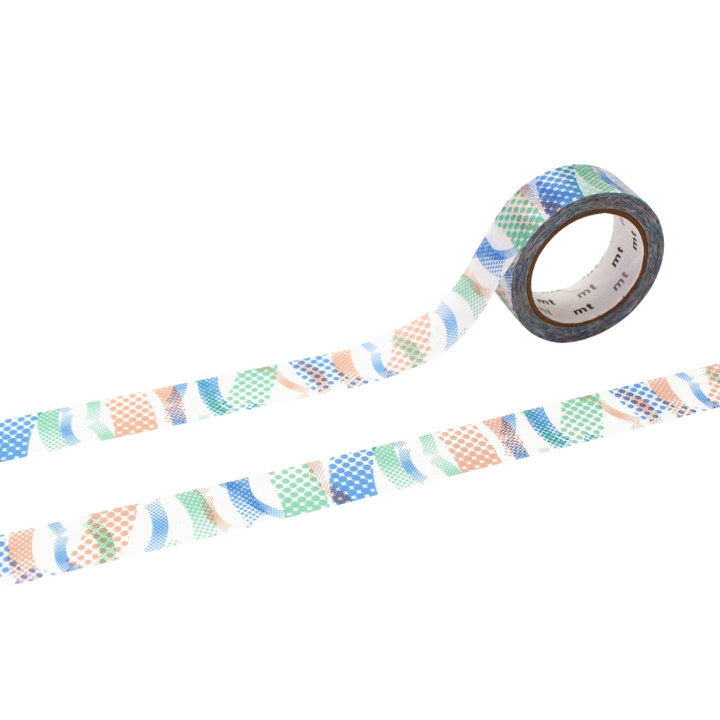 MT 1P Kamoi Retro Design Washi Tape in Swing — MT Tape washi tape — decorative Japanese paper tape for journaling and craft, at Cityluxe Singapore