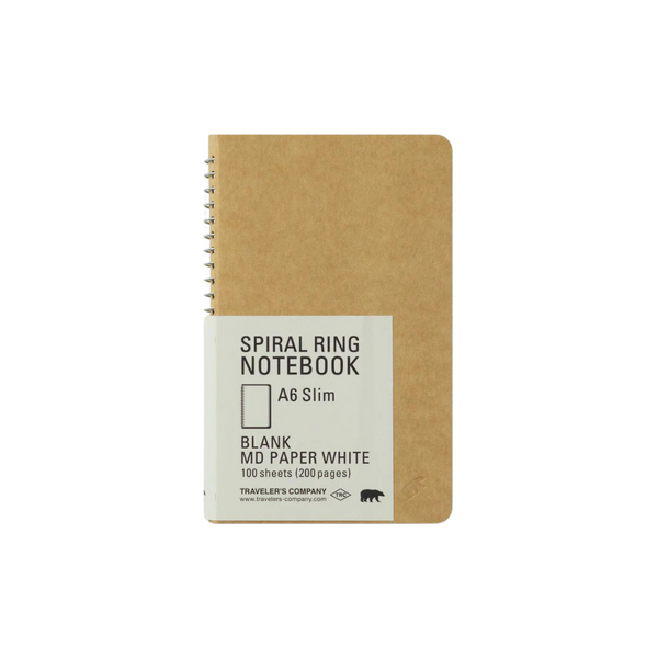 TRAVELER'S COMPANY Spiral Ring Notebook (A6 Slim) Blank MD Paper White — front cover