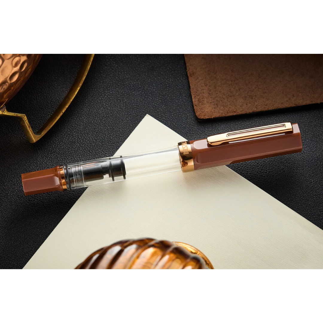 TWSBI ECO Fountain Pen in Espresso with Bronze Trim — TWSBI fountain pen — precision nib writing instrument, at Cityluxe Singapore stationery store