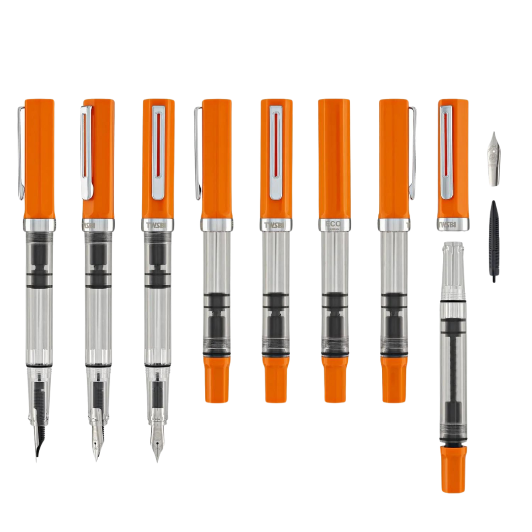TWSBI ECO Fountain Pen in Heat — TWSBI fountain pen — precision nib writing instrument, at Cityluxe Singapore stationery store
