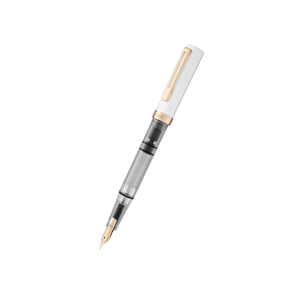 TWSBI ECO Fountain Pen in White with Rose Gold Trim — TWSBI fountain pen — precision nib writing instrument, at Cityluxe Singapore stationery store