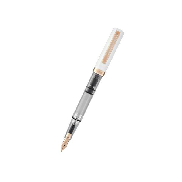 Load image into Gallery viewer, TWSBI ECO Fountain Pen - White with Rose Gold Trim
