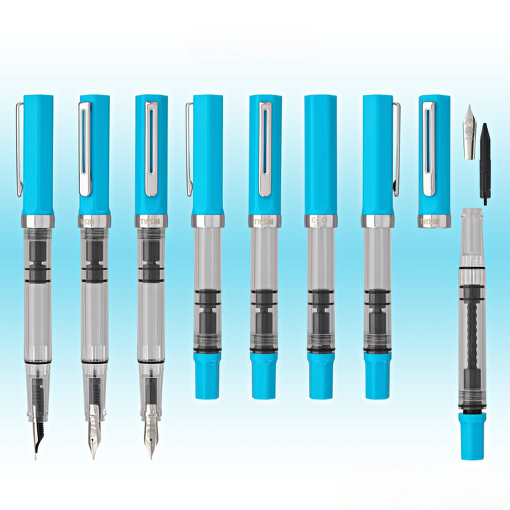 TWSBI ECO Fountain Pen Cerulean Blue — TWSBI fountain pen — precision nib writing instrument, at Cityluxe Singapore stationery store