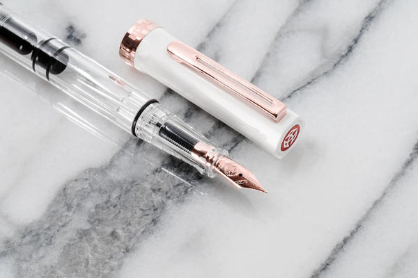 Load image into Gallery viewer, TWSBI ECO Fountain Pen - White with Rose Gold Trim
