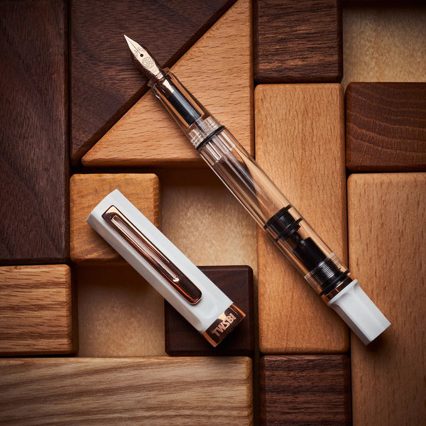 Load image into Gallery viewer, TWSBI ECO Fountain Pen - White with Rose Gold Trim
