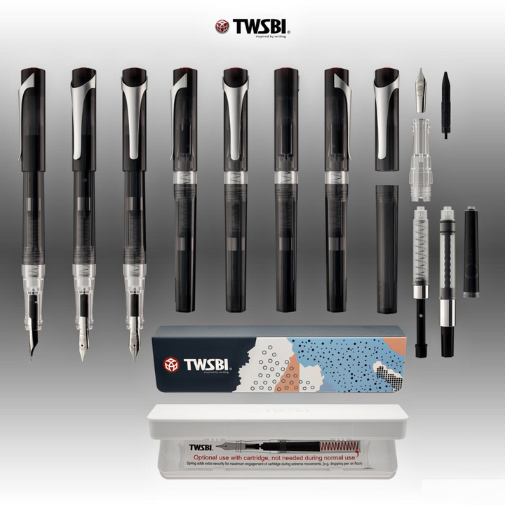 TWSBI SWIPE Fountain Pen Smoke — TWSBI fountain pen — precision nib writing instrument, at Cityluxe Singapore stationery store