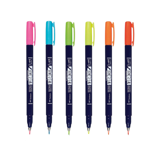 이미지를 갤러리 뷰어에 로드 , Tombow Fudenosuke Neon Color 하드 팁 브러시 펜
