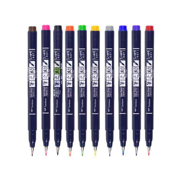 Tombow Fudenosuke Colour Hard Tip Brush Pen — Tombow brush pen — premium stationery and lifestyle, at Cityluxe Singapore