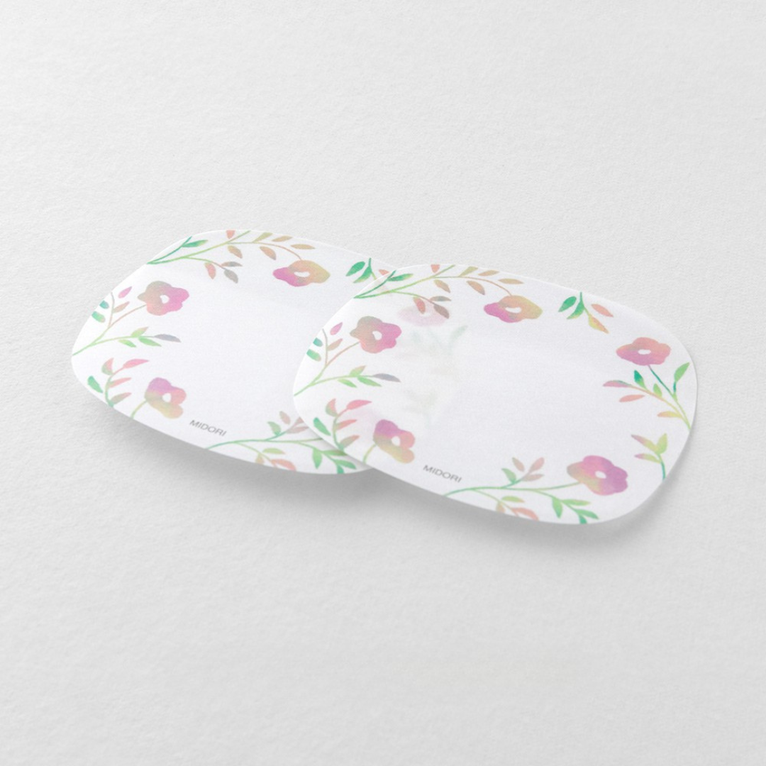 Midori Sticky Notes in Transparency Flower Pink — Midori sticky note — premium stationery and lifestyle, at Cityluxe Singapore