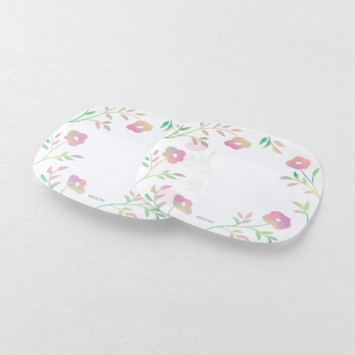 Midori Sticky Notes in Transparency Flower Pink — Midori sticky note — premium stationery and lifestyle, at Cityluxe Singapore