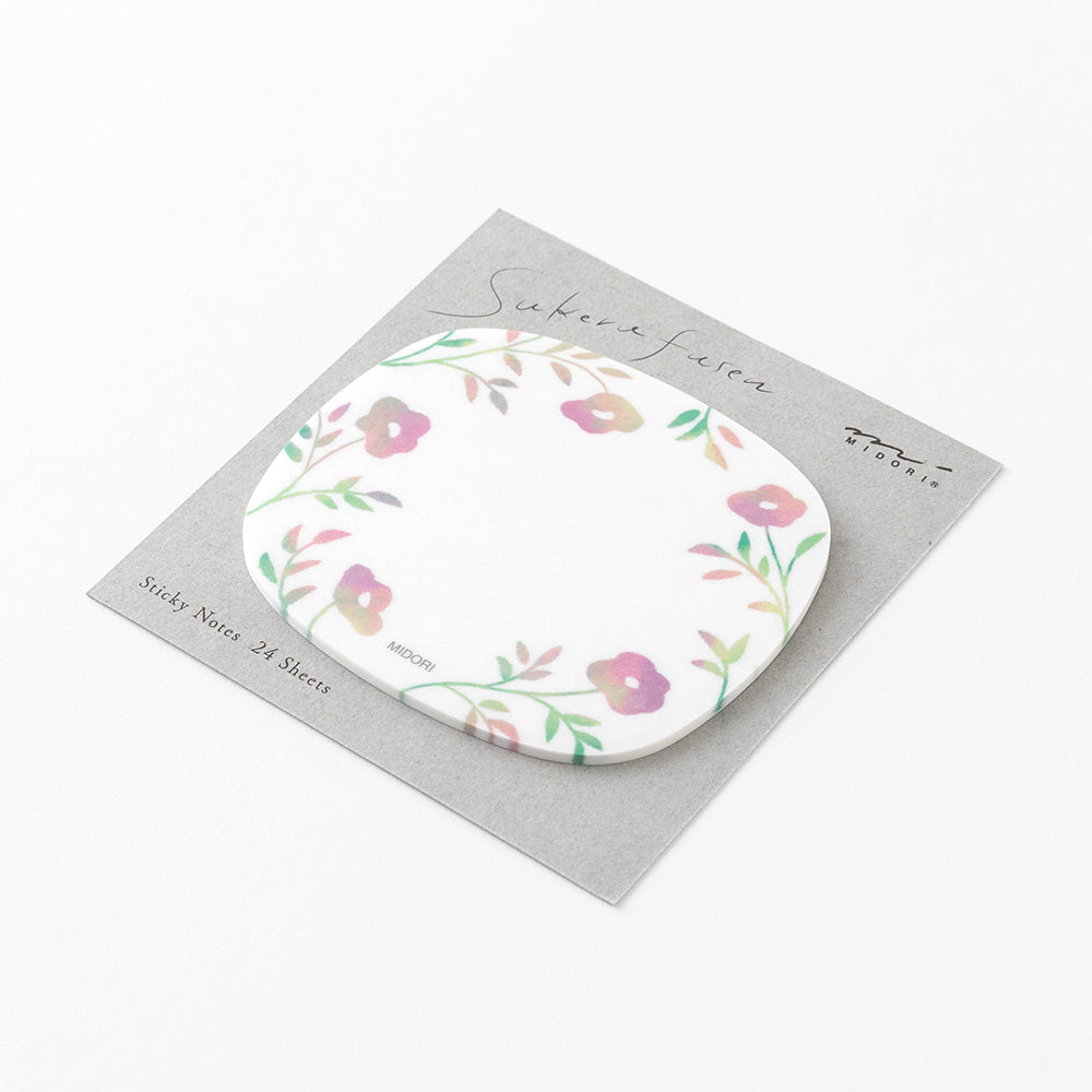 Midori Sticky Notes in Transparency Flower Pink — Midori sticky note — premium stationery and lifestyle, at Cityluxe Singapore