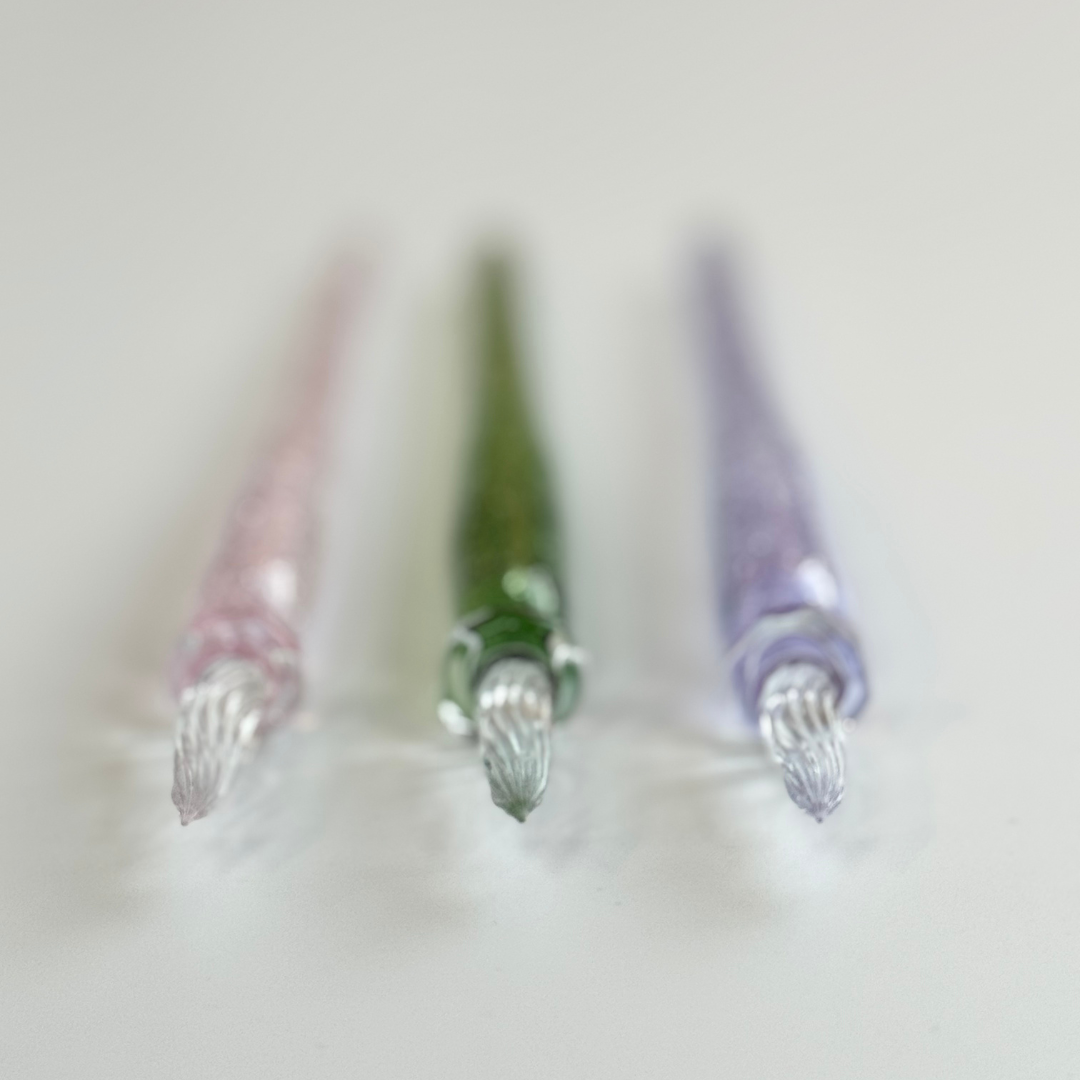 Matsubokkuri Tsubutsubu Glass Fountain Pen in Blue — Matsubokkuri fountain pen — precision nib writing instrument, at Cityluxe Singapore stationery store
