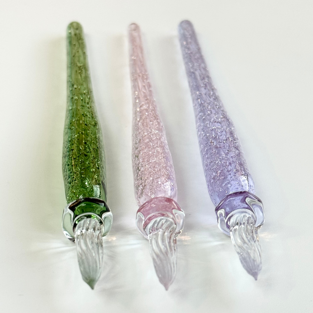 Matsubokkuri Tsubutsubu Glass Fountain Pen in Clear Blue — Matsubokkuri fountain pen — precision nib writing instrument, at Cityluxe Singapore stationery store