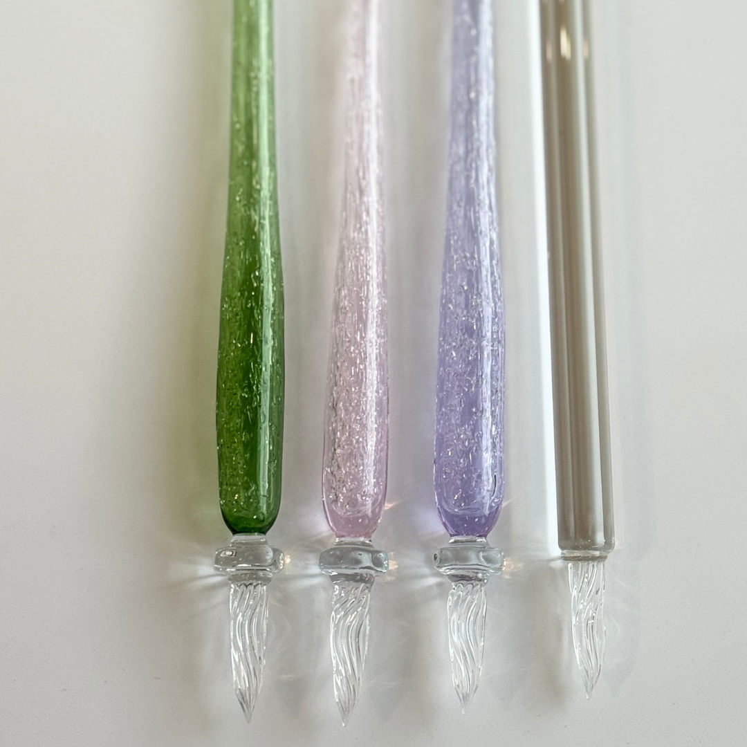 Matsubokkuri Tsubutsubu Glass Fountain Pen in Blue — Matsubokkuri fountain pen — precision nib writing instrument, at Cityluxe Singapore stationery store