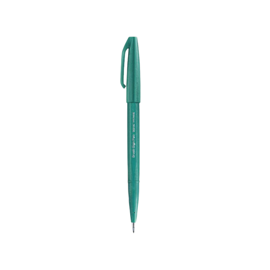 Pentel Touch Brush Sign Pen Turquoise Green — Pentel brush pen — premium stationery and lifestyle, at Cityluxe Singapore
