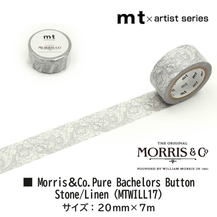 MT x William Morris Washi Tape Pure - Bachelors Button Stone/Linen