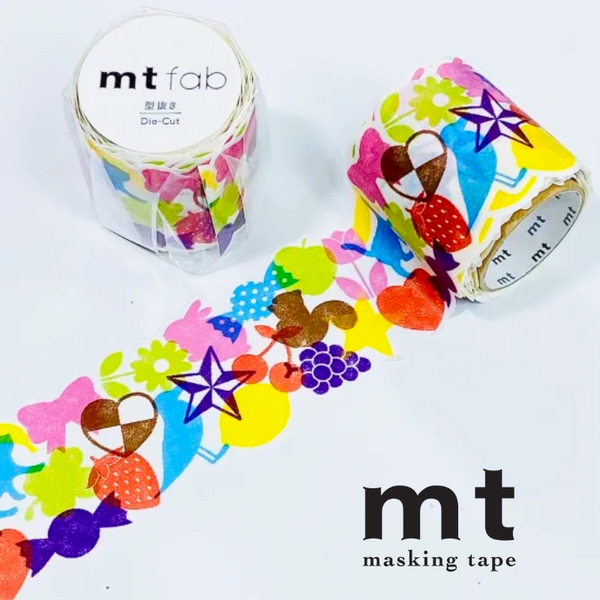 MT Fab Washi Tape in Stamps — MT Tape washi tape — decorative Japanese paper tape for journaling and craft, at Cityluxe Singapore