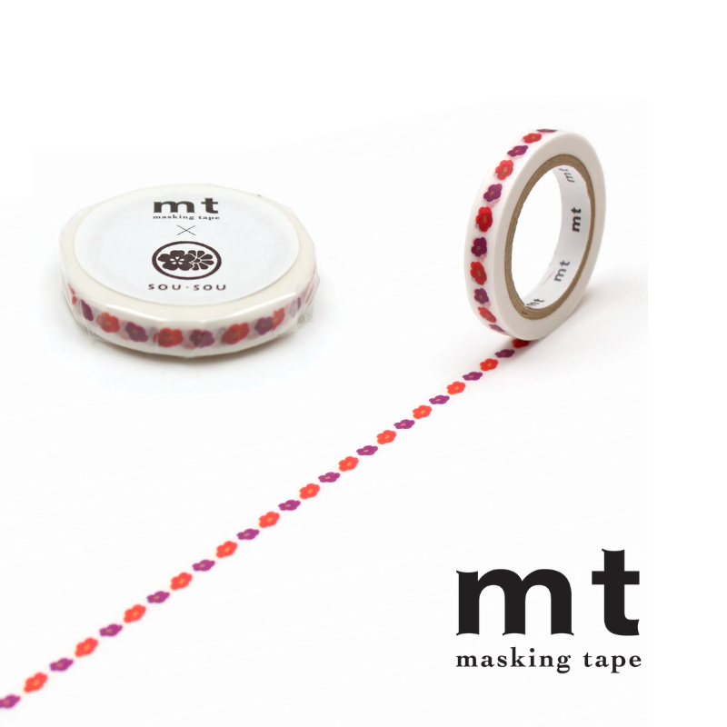 MT x SOU・SOU Washi Tape in Hanatsubaki — MT Tape washi tape — decorative Japanese paper tape for journaling and craft, at Cityluxe Singapore