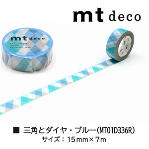 MT Deco Washi Tape - Triangle And Diamond Blue
